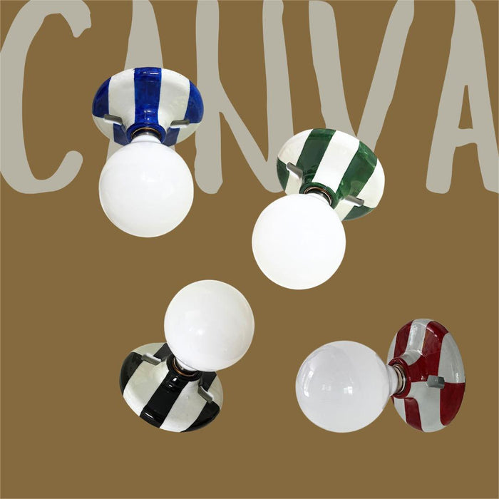 Canva Wall Lamp - Vintage Ceramic Base Wall Lamp - Bathroom Wall Light / Hallway Ceiling Light