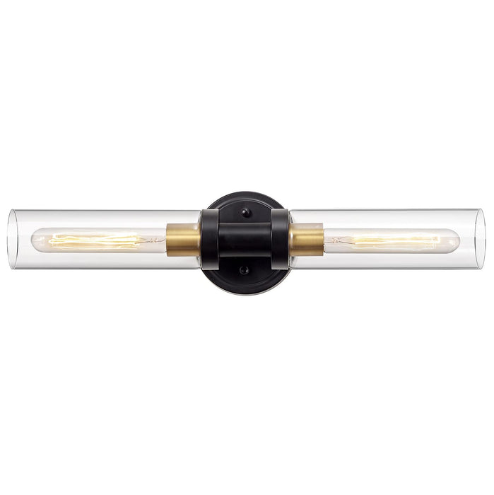 Sleek 2-Light Bathroom Vanity Fixture - Brushed Nickel.