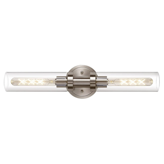 Modern Gold Vanity Lights - 2-Light Sconces with White Glass Shades.