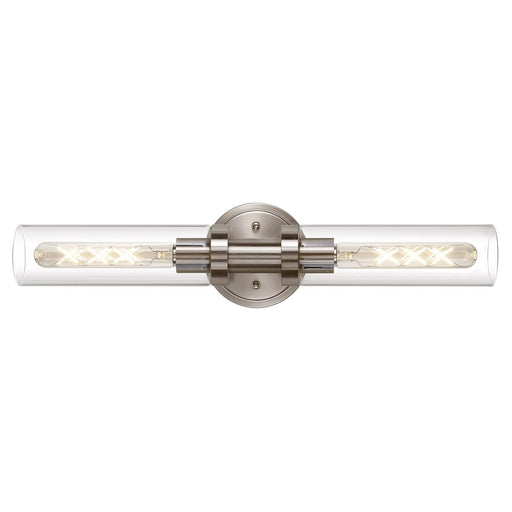 Sleek 2-Light Bathroom Vanity Fixture - Brushed Nickel.