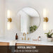 Modern Gold Vanity Lights - 2-Light Sconces with White Glass Shades.