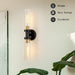 Sleek 2-Light Vanity Sconces - Modern Black/Gold Design.