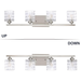 Modern Crystal 4-Light Bathroom Vanity Fixture - Brushed Nickel.