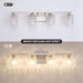 Modern Crystal 4-Light Bathroom Vanity Fixture - Brushed Nickel.