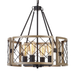 Rustic 4-Light Farmhouse Chandelier - Grey Wood.