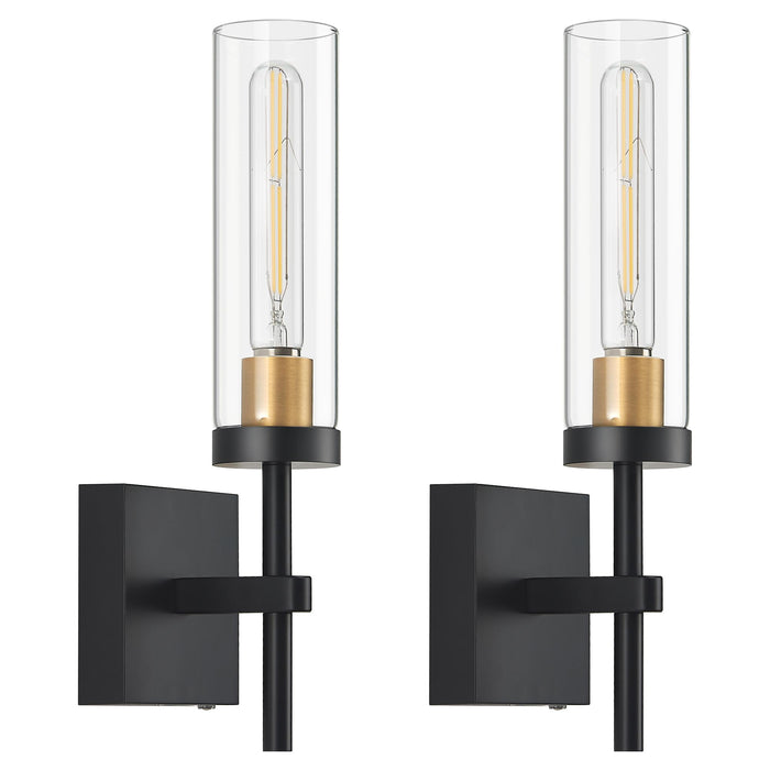 Wireless Wall Sconces with Remote Control, Battery Operated Wall Sconce Set of 2, Black & Gold Rechargeable Dimmable Wall Light for Bedroom Living Room Bathroom Hallway Entryway Stairwell, 3000K