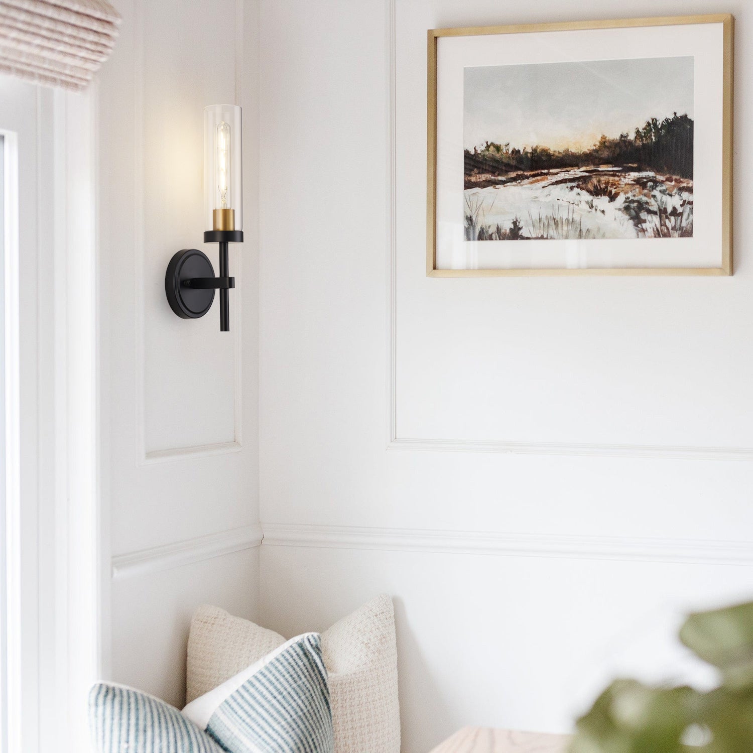 Modern black and gold wall sconce sales